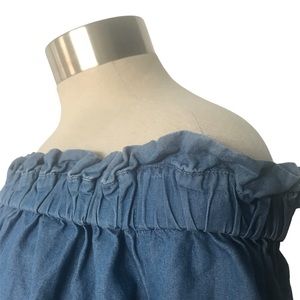 MICHAEL Michael KORS Off Shoulders Denim Top Size Lg Women Register No.  111718